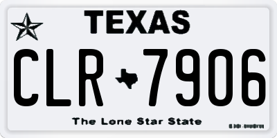TX license plate CLR7906