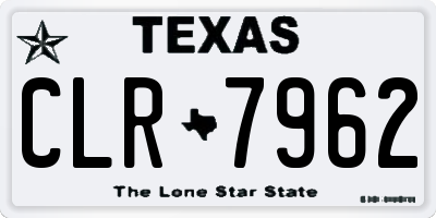 TX license plate CLR7962