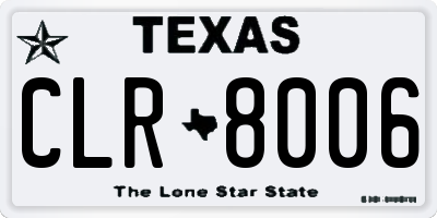 TX license plate CLR8006
