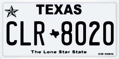 TX license plate CLR8020
