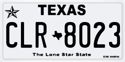 TX license plate CLR8023