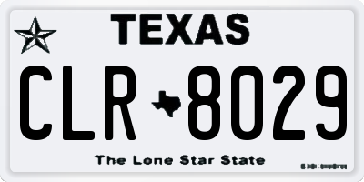 TX license plate CLR8029