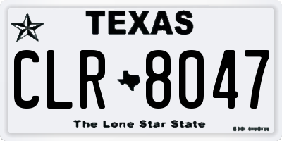 TX license plate CLR8047