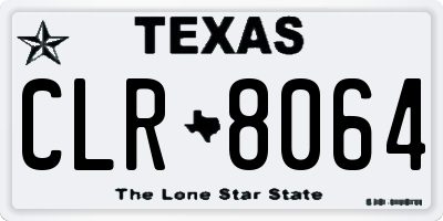 TX license plate CLR8064