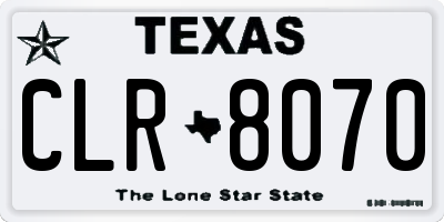 TX license plate CLR8070