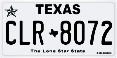 TX license plate CLR8072