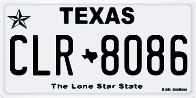 TX license plate CLR8086