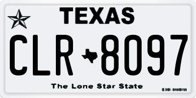 TX license plate CLR8097