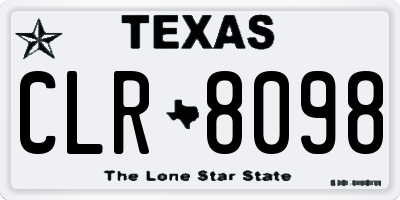 TX license plate CLR8098