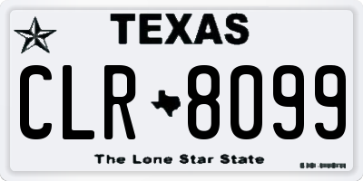 TX license plate CLR8099