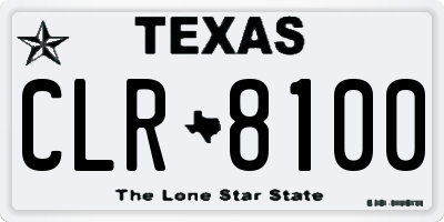 TX license plate CLR8100