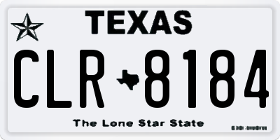 TX license plate CLR8184