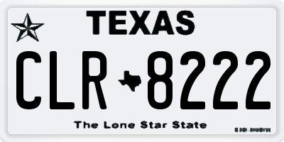 TX license plate CLR8222