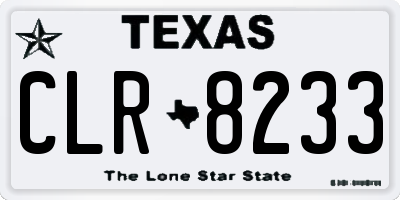 TX license plate CLR8233