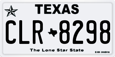 TX license plate CLR8298