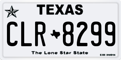 TX license plate CLR8299