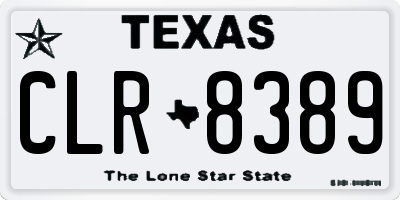 TX license plate CLR8389
