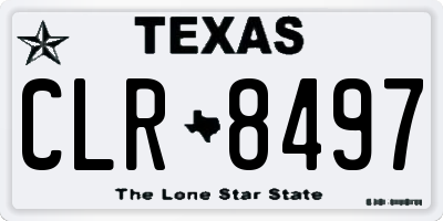 TX license plate CLR8497