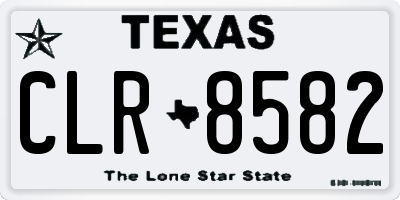 TX license plate CLR8582