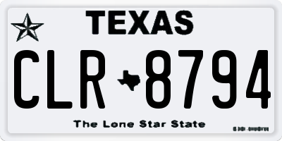 TX license plate CLR8794