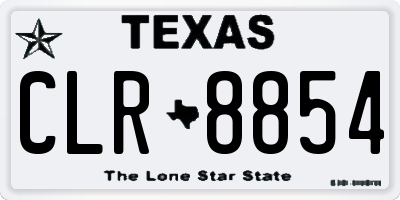 TX license plate CLR8854