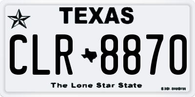 TX license plate CLR8870