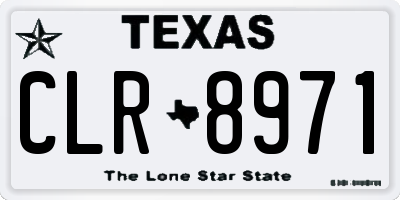 TX license plate CLR8971
