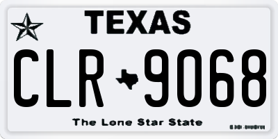 TX license plate CLR9068