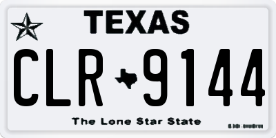 TX license plate CLR9144