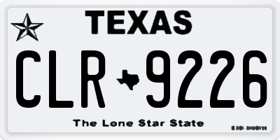 TX license plate CLR9226