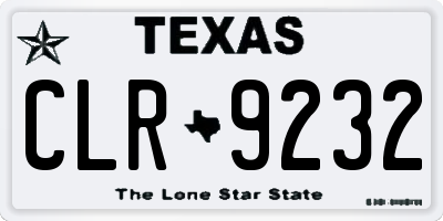 TX license plate CLR9232