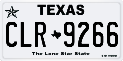 TX license plate CLR9266