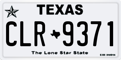 TX license plate CLR9371