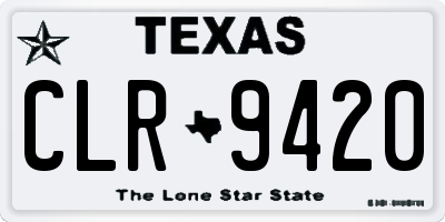 TX license plate CLR9420