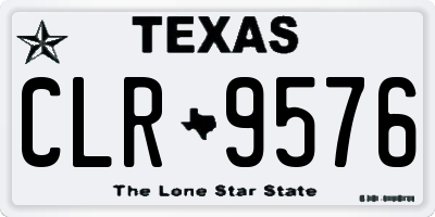 TX license plate CLR9576