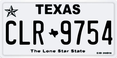 TX license plate CLR9754