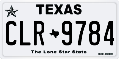 TX license plate CLR9784