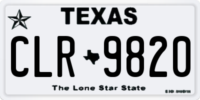 TX license plate CLR9820
