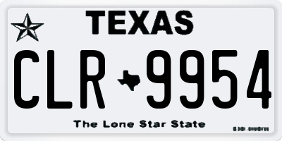 TX license plate CLR9954