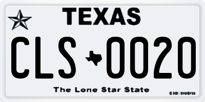 TX license plate CLS0020