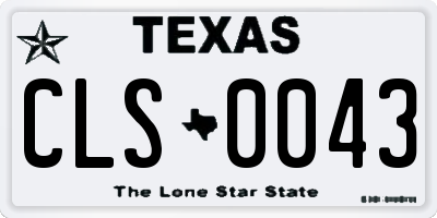 TX license plate CLS0043