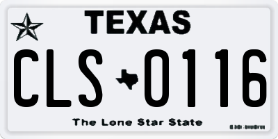 TX license plate CLS0116