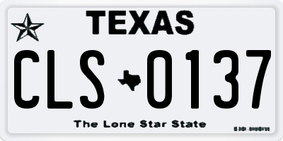 TX license plate CLS0137