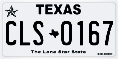 TX license plate CLS0167