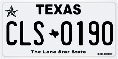 TX license plate CLS0190