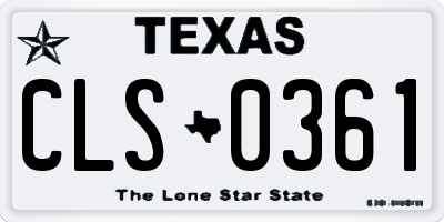 TX license plate CLS0361