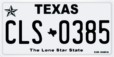TX license plate CLS0385