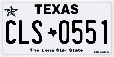 TX license plate CLS0551