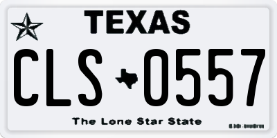 TX license plate CLS0557