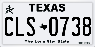 TX license plate CLS0738